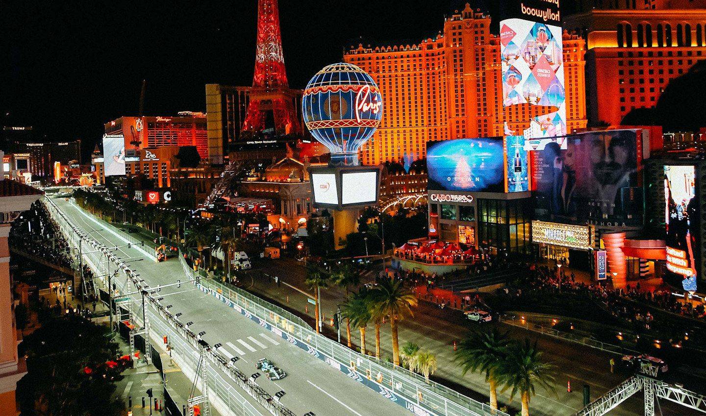 Las Vegas GP Scene. Image supplied by the Aston Martin F1 team