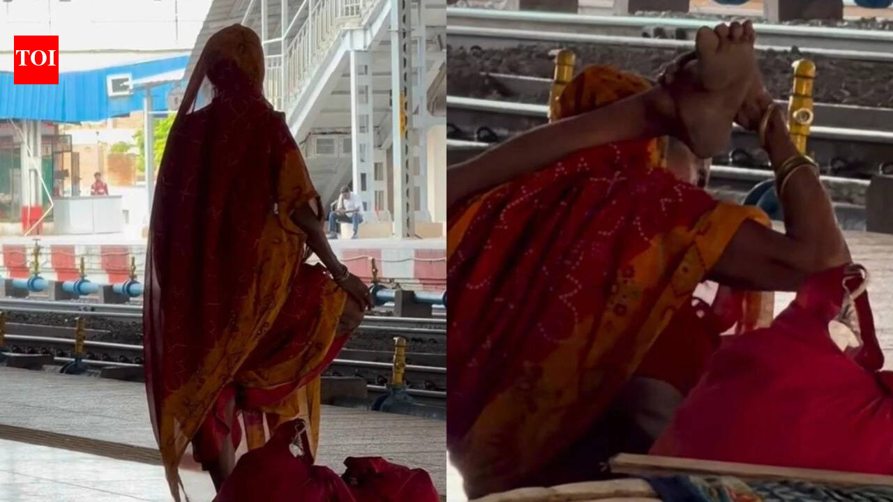 Elderly woman's viral yoga video at railway station inspires millions with fitness and discipline |