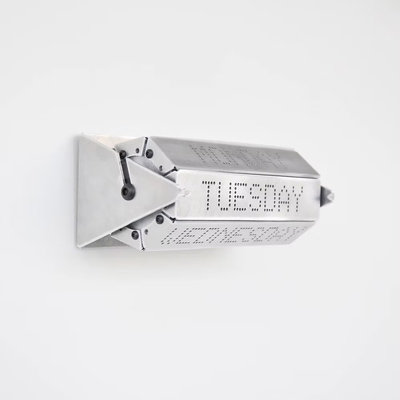 An Overproduced Day Display by an Industrial Designer's "Stupid Engineering" Project