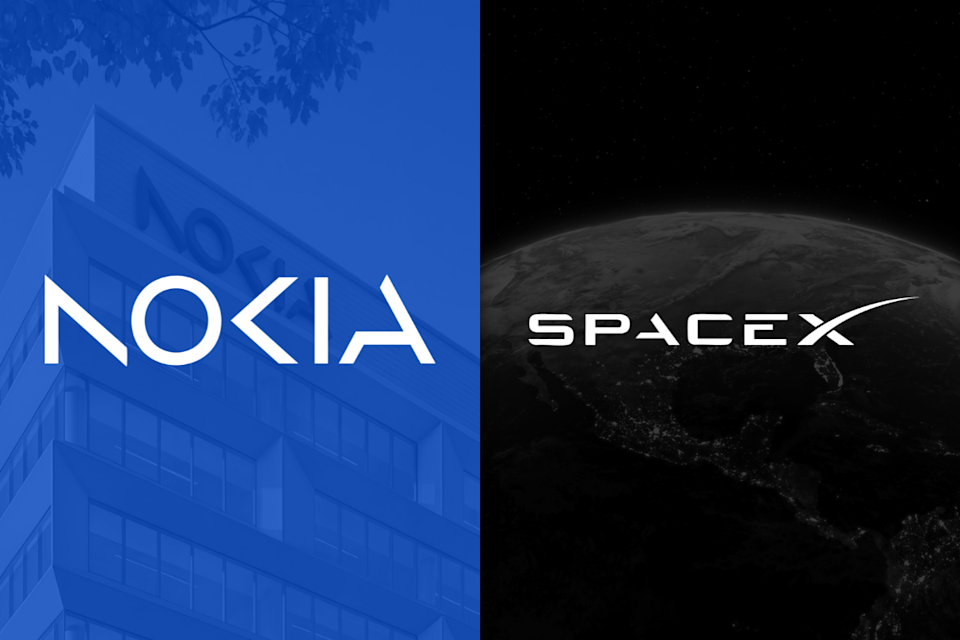Nokia and SpaceX logos side by side.