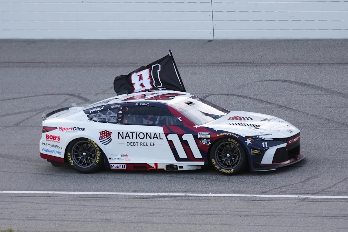 Denny Hamlin dedicates NASCAR victory at Michigan to Kyle Busch after tying him on career win list