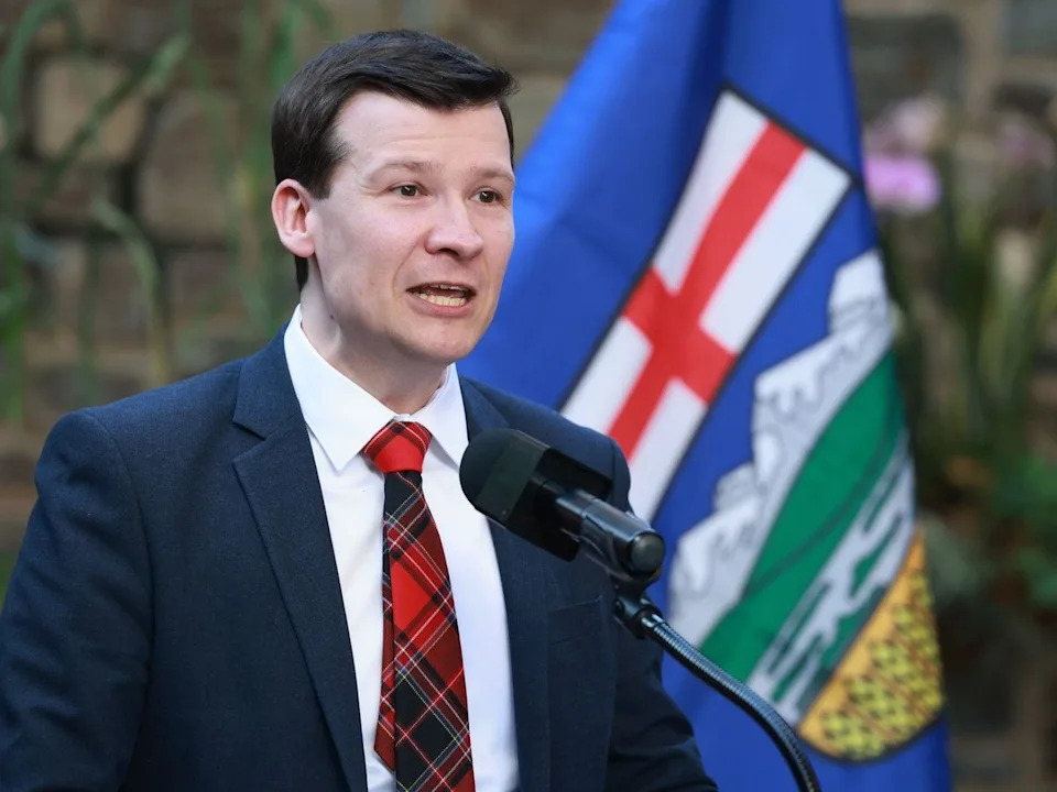 Calgary Mayor Jeromy Farkas, speaks on April 20, 2026.