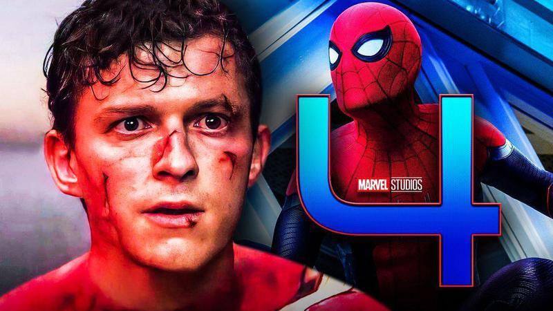 Tom Holland as Spider-Man with a 4 logo.