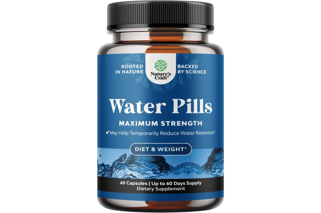 Nature's Craft Water Pills, Maximum Strength, 60 capsules.