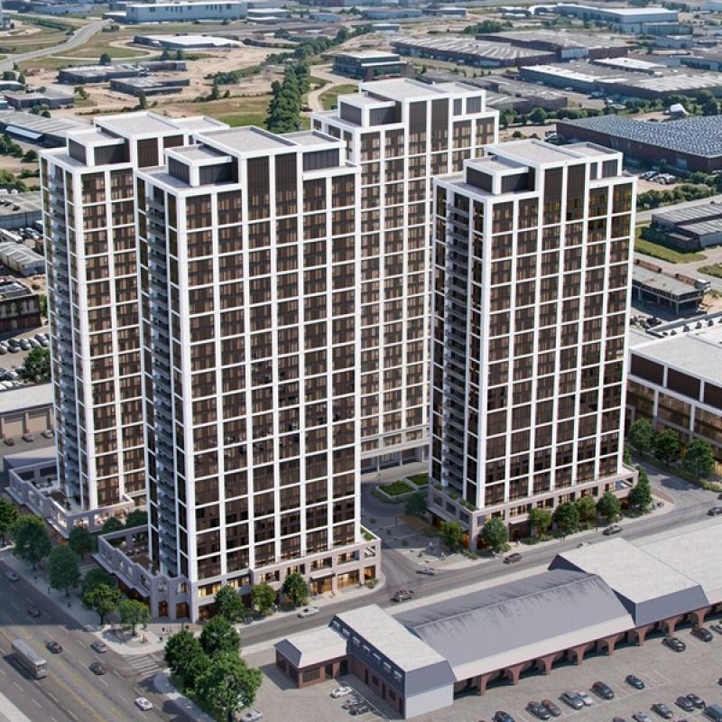 A rendering of the Rose Towers PBR project, currently under construction in Brampton.
