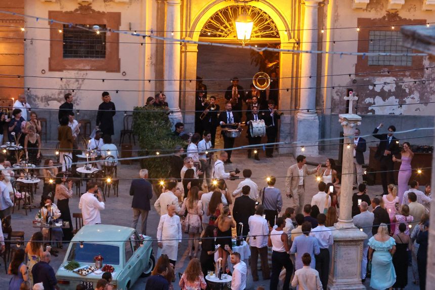 Hundreds of guests joined Dua Lipa and her husband, actor Callum Turner, in Palermo for a three day party.