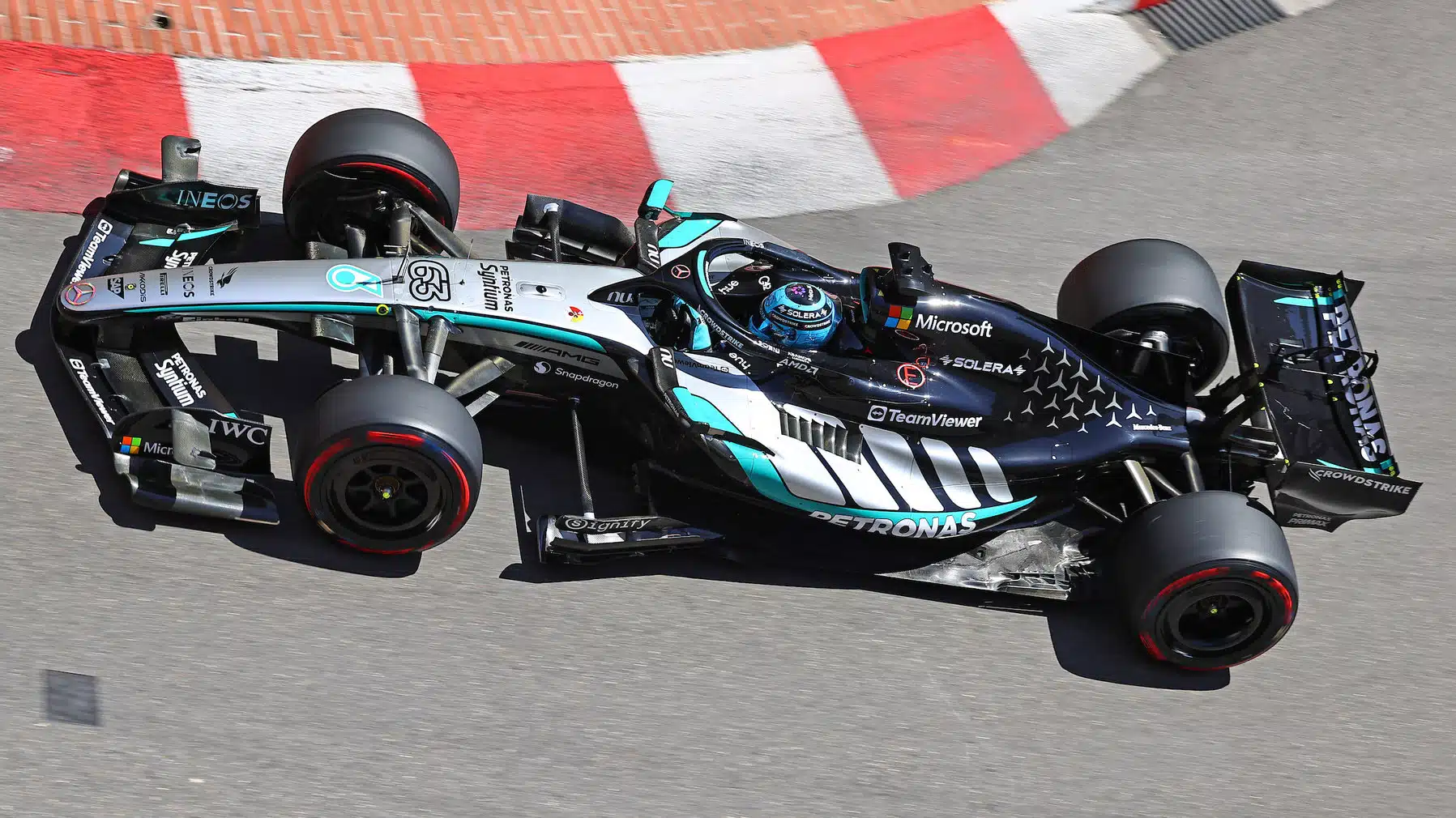 George Russell (Mercedes) during practice for the 2026 Monaco Grand Prix