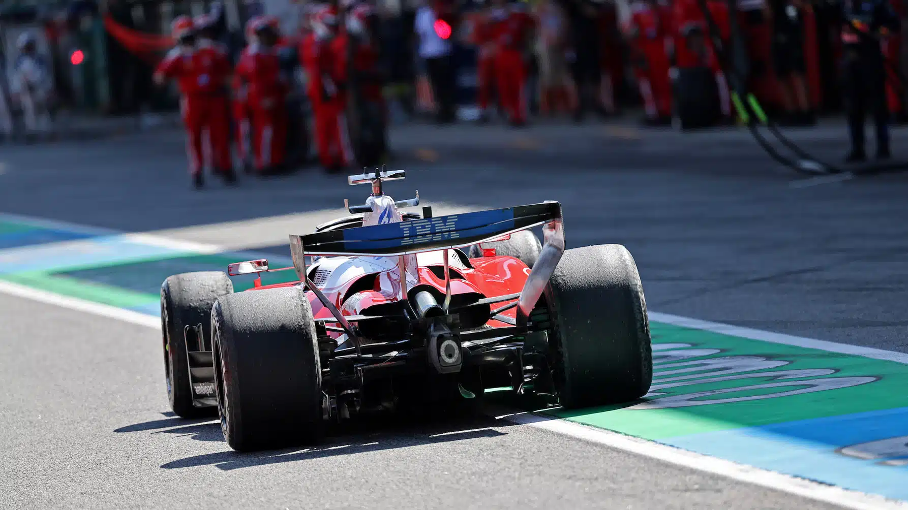 Charles Leclerc drives into the Ferrari pit to retire from the 2026 Catalunya Grand Prix