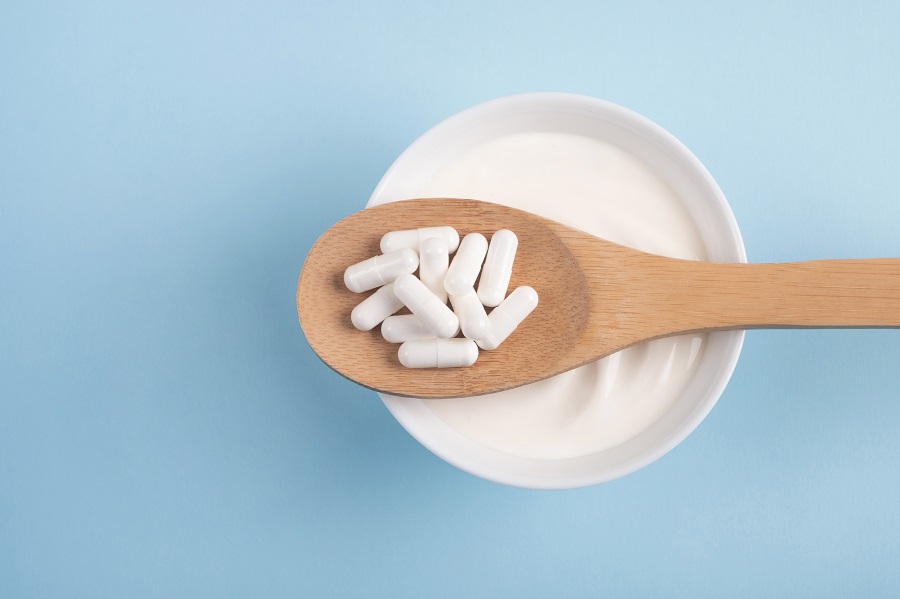 Supplement capsules and yogurt