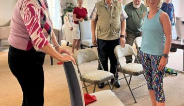 Exercise classes at Belmont Care Home Worcester for over 65s