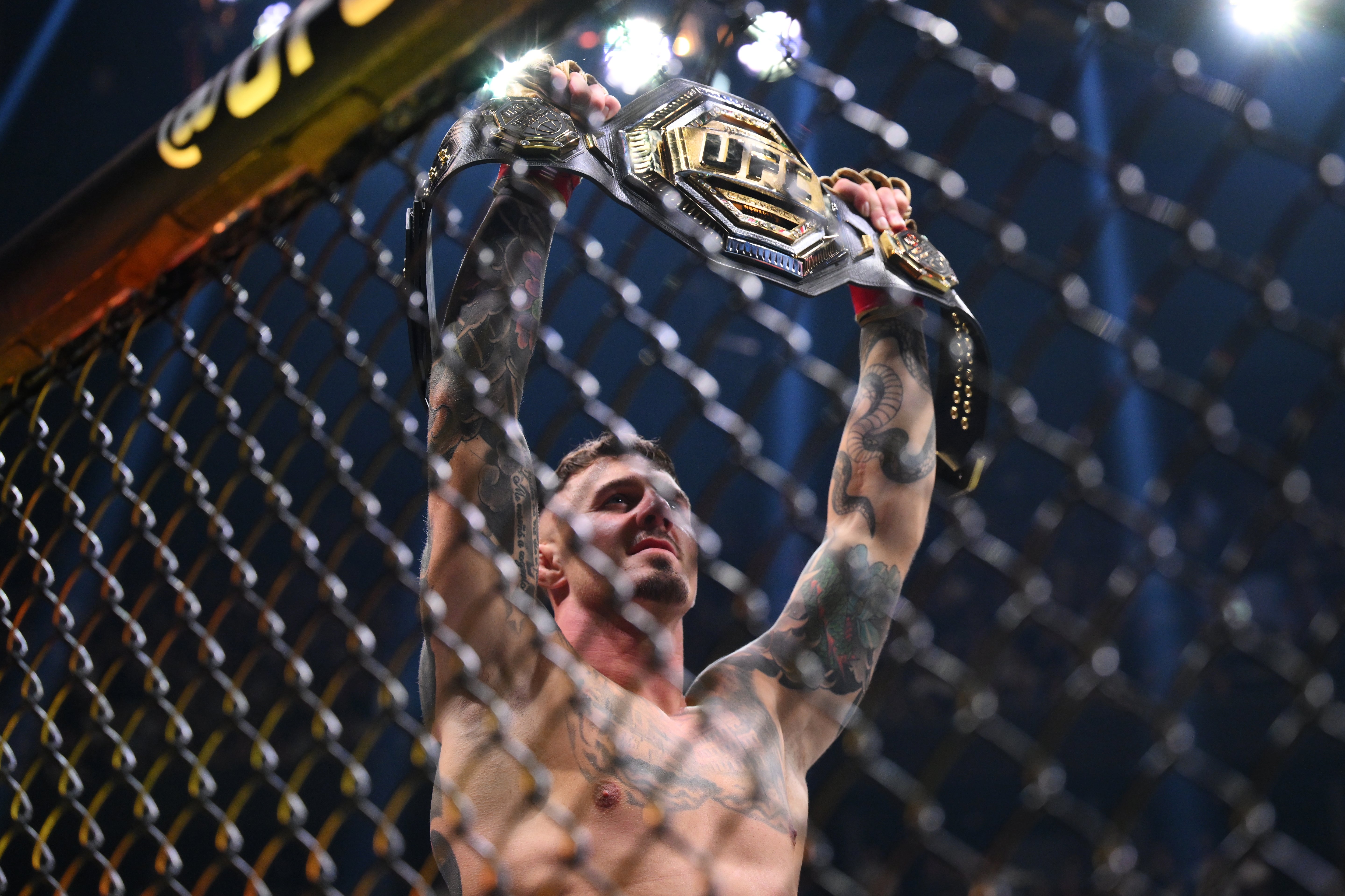 Aspinall is the UFC heavyweight champion, although his last fight was marred by an eye injury