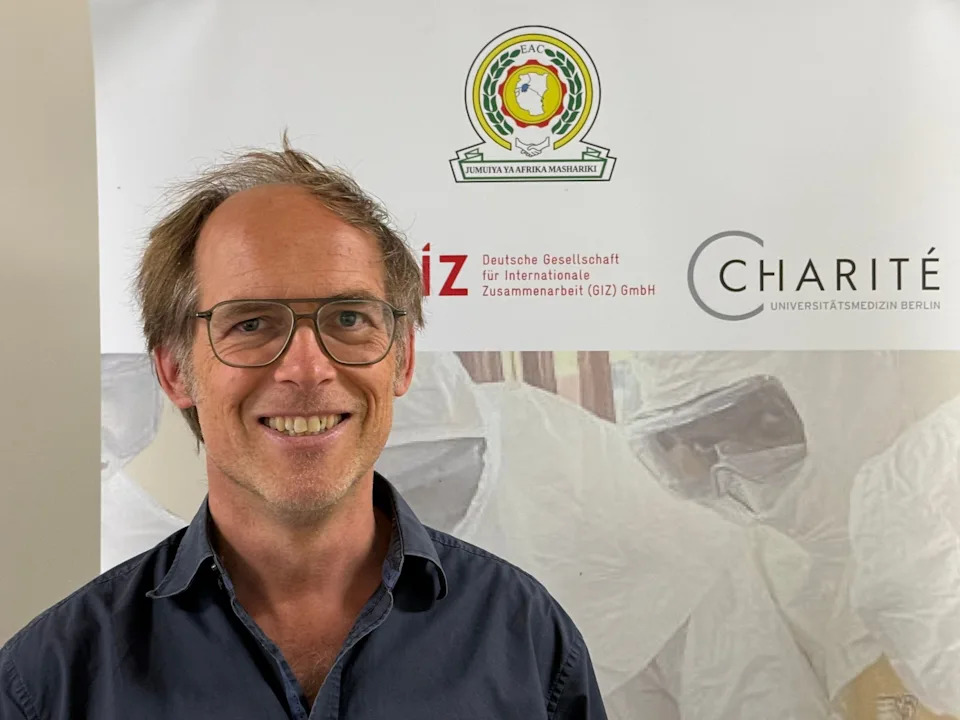 Maximilian Gertler, an infectious disease specialist and tropical medicine expert at Berlin’s Charité hospital, is one of the experts involved in the tEACH training project for East African doctors on combating Ebola and other highly contagious diseases. Eva Krafczyk/dpa