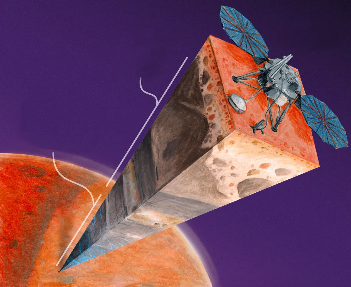 The insight lander found signs of water deep under the Martian surface. Credit: James Tuttle Keane/Aaron Rodriquez/Scripps Institution of Oceanography