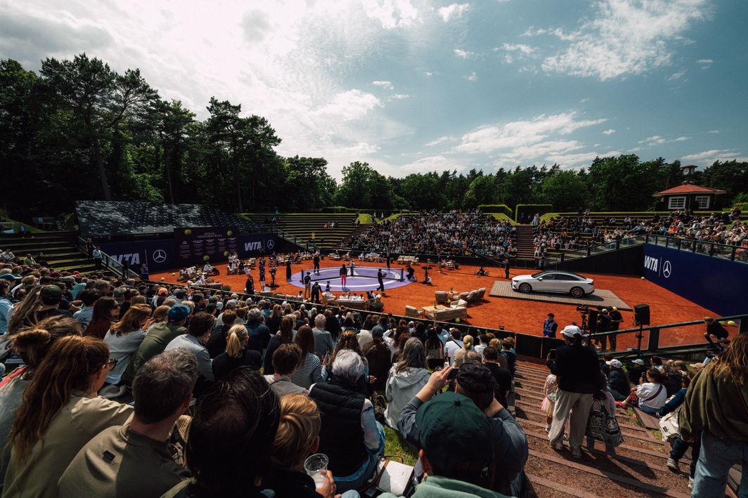 Coco Gauff played an exclusive exhibition tournament on the unique court.