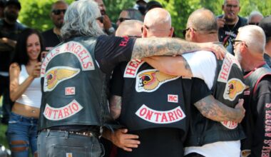 Video: Hundreds take part in Sudbury Hells Angels memorial biker procession