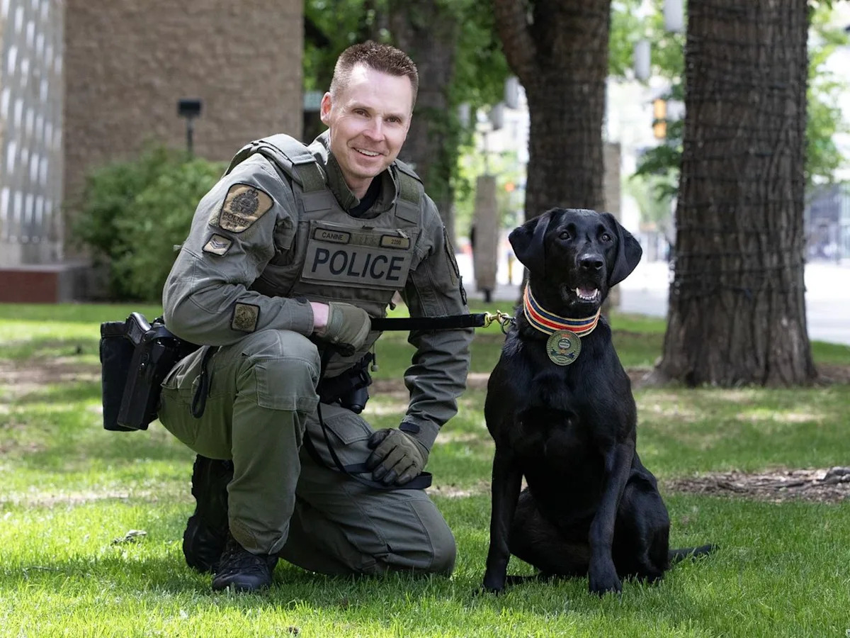 Latest batch of 34 Edmonton police grads includes two cop dogs