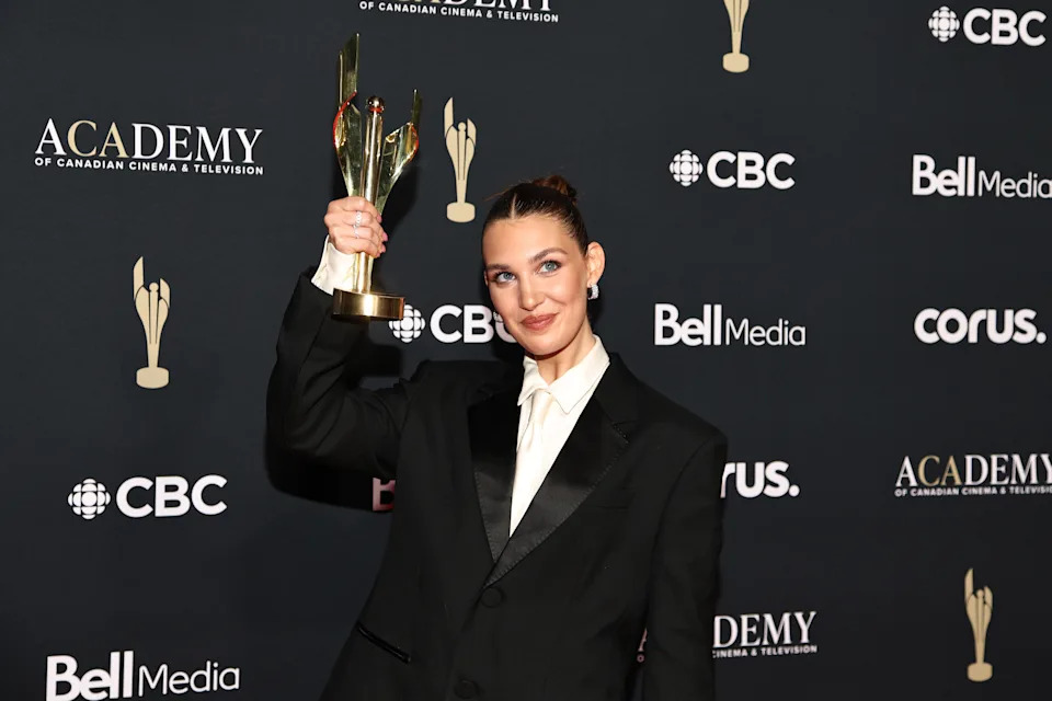 TORONTO, ONTARIO - MAY 31: Sophie Nélisse, recipient of the Radius Award, presented by MADE | NOUS, celebrates during the 2026 Canadian Screen Awards at CBC Broadcast Centre on May 31, 2026 in Toronto, Ontario. (Photo by Jeremychanphotography/Getty Images)