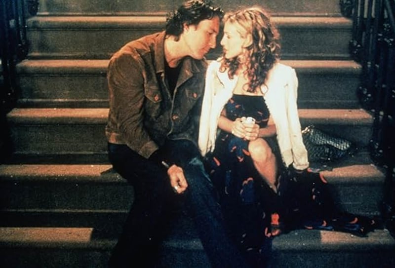 John Corbett and Sarah Jessica Parker appear as their characters, Aidan Shaw and Carrie Bradshaw, in the HBO series “Sex and the City.”
