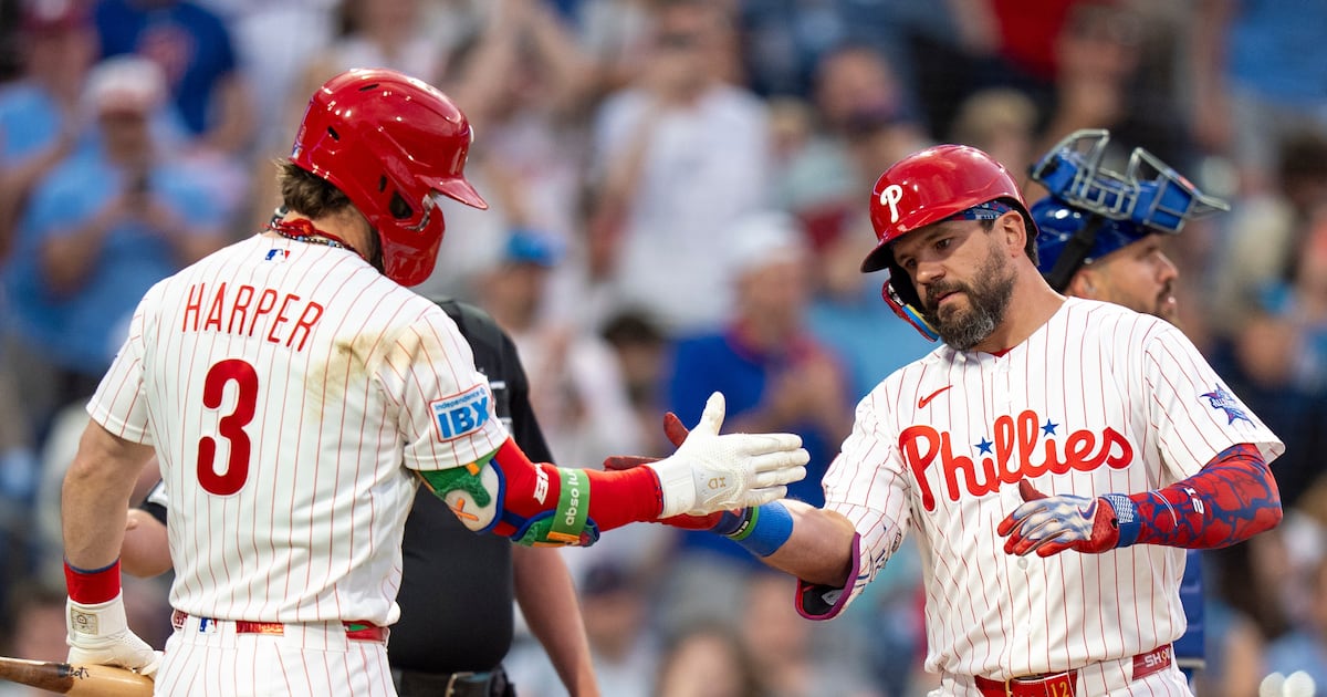 Kyle Schwarber belts 3 homers, Bryce Harper hits for cycle as Philadelphia Phillies rout New York Mets