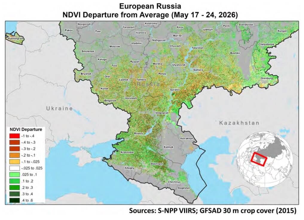 Russia NDVI map