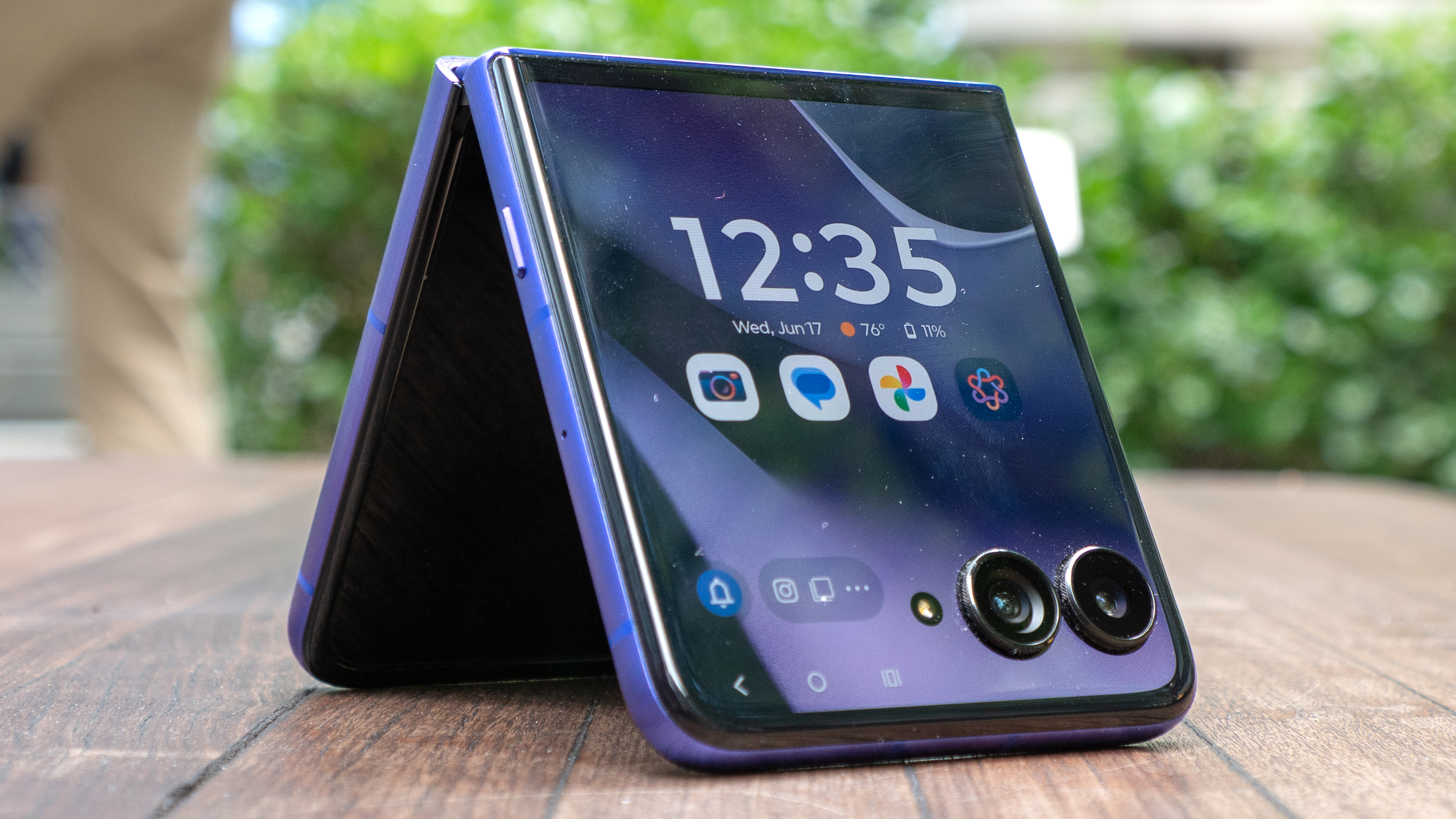Motorola Razr Ultra 2026 in tent mode.