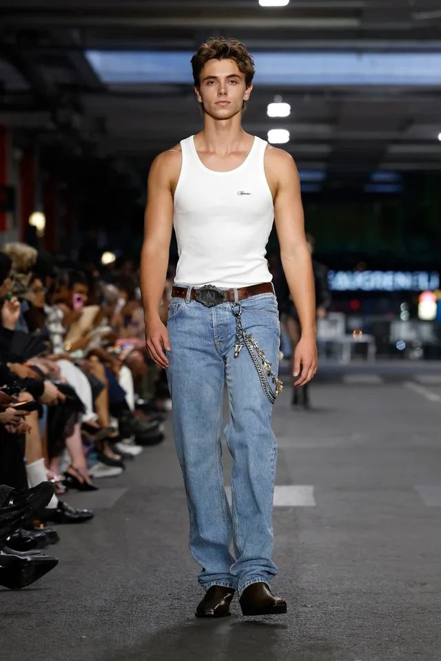 Jayden wore a white tank top and jeans.Credit: Getty