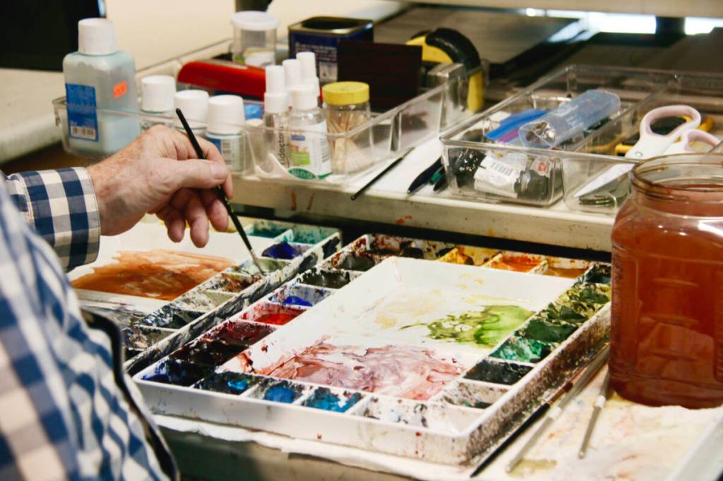 Crofton artist Harold Allanson works mainly in watercolours. (Kendra Crighton photo)