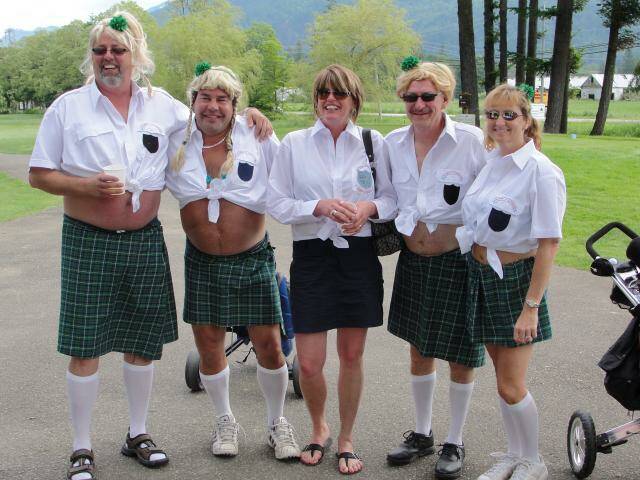 Contenders for the best-dressed golf team pose for a photo during the Jim and Dorothy Maclean Memorial Golf Tournament, which takes place next week. (Sasquatch Inn)