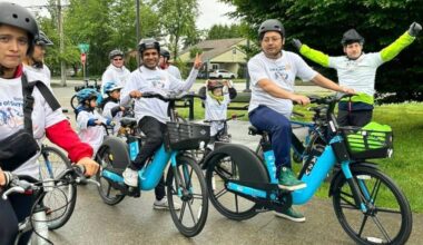 Cyclists at Rotary Club of Surrey&rsquo;s 2024 Bike Day event at Holland Park. (File photo)