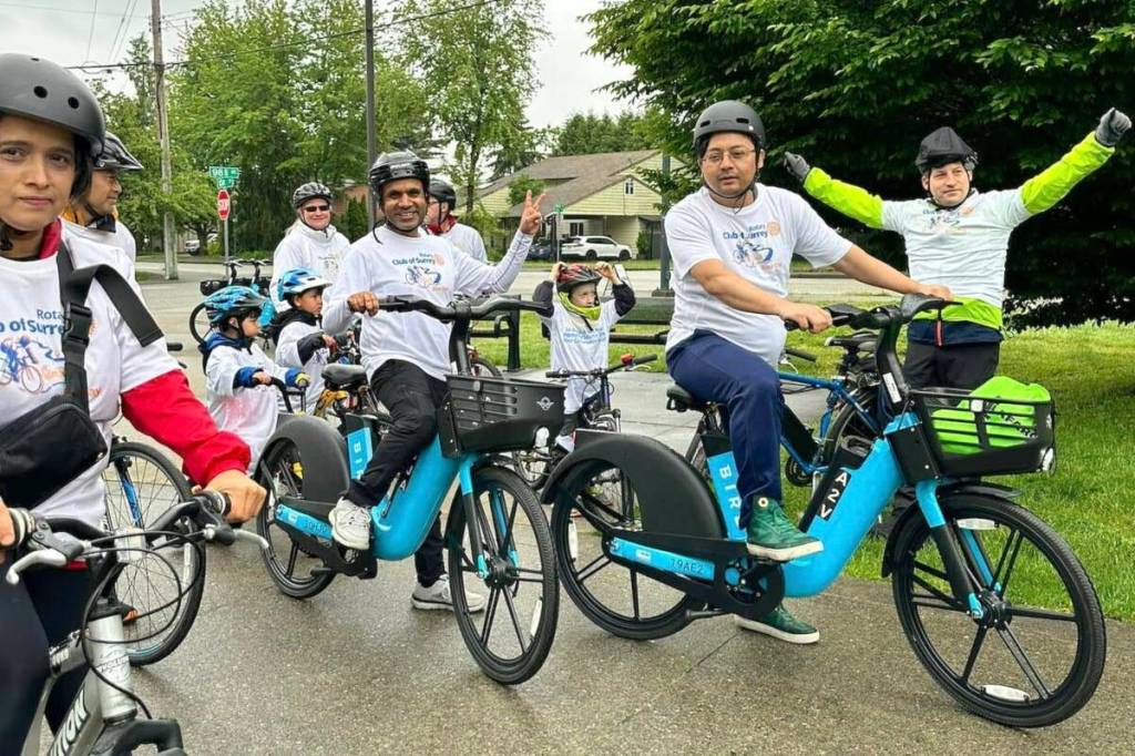 Cyclists at Rotary Club of Surrey&rsquo;s 2024 Bike Day event at Holland Park. (File photo)