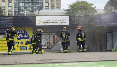 Surrey Fire Service crews made quick work of a strip mall fire Wednesday afternoon (June 3) in Whalley. (1st Due Media photo)