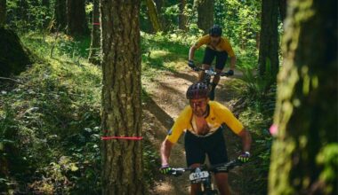 West Shore RCMP Sgt. Dave Vunic and Colwood cyclist Cody Canning captured the overall team title at the 2026 BC Bike Race. (Photo courtesy of BC Bike Race)
