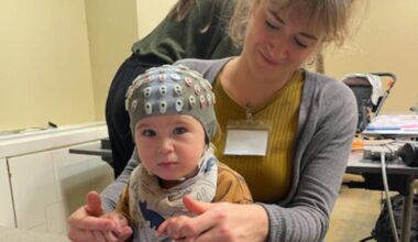 Kelsey Christofi and Kalliopi during a Delaware conference where the Esquimalt family met other families and girls with DDX3X Syndrome. (Courtesy Christofi family)