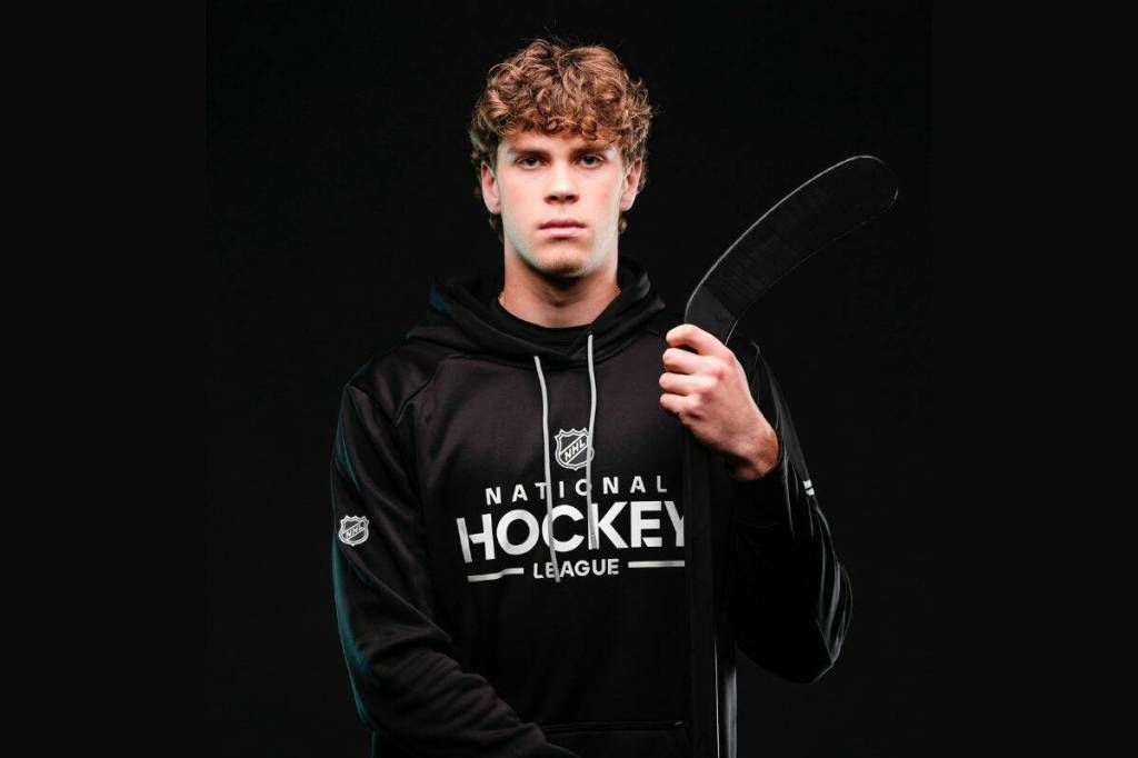 Timmy Runtso, an 18-year-old blueliner from Marina del Rey, California, spent his 2025-26 season with the Victoria Royals. This past week, he was one of 90 players invited to the 2026 NHL Draft Combine. (Photo courtesy of NHL Combine/Victoria Royals)