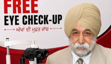 Anup Singh Jubbal at an eye clinic hosted by Canadian Eyesight Global, the charity he founded in 1989. (Contributed to Surrey Now-Leader)