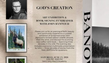 Saint John Paul II Academy in South Surrey is hosting an art exhibition, book signing, and fundraiser featuring internationally recognized wildlife artist and photographer John Banovich this Saturday, June 13, from 5-8 p.m.(Contributed to Peace Arch News)