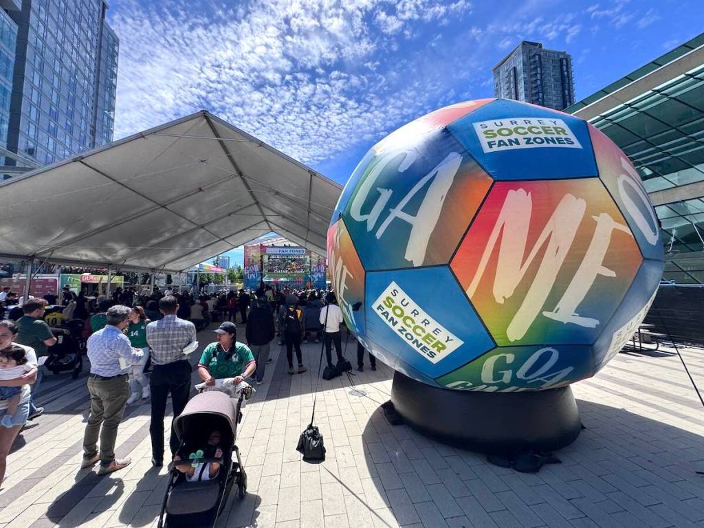 Surrey Soccer Fan Zone at Surrey Civic Plaza on opening day of FIFA World Cup tournament on Thursday, June 11, 2026. (Tom Zillich/Surrey Now-Leader)