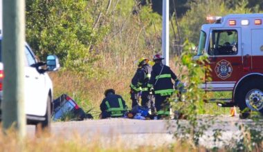 Emergency services closed 88th Street near Burns Drive while Delta police investigated a fatal early-morning crash on Friday, June 12. (1st Due Media/contributed photo)