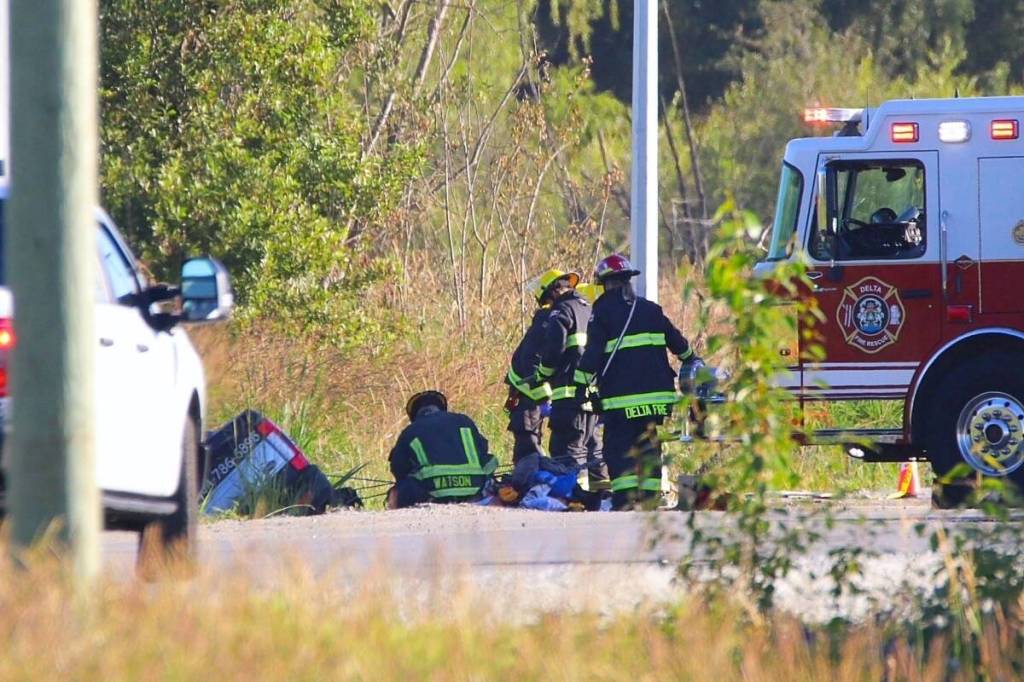 Emergency services closed 88th Street near Burns Drive while Delta police investigated a fatal early-morning crash on Friday, June 12. (1st Due Media/contributed photo)