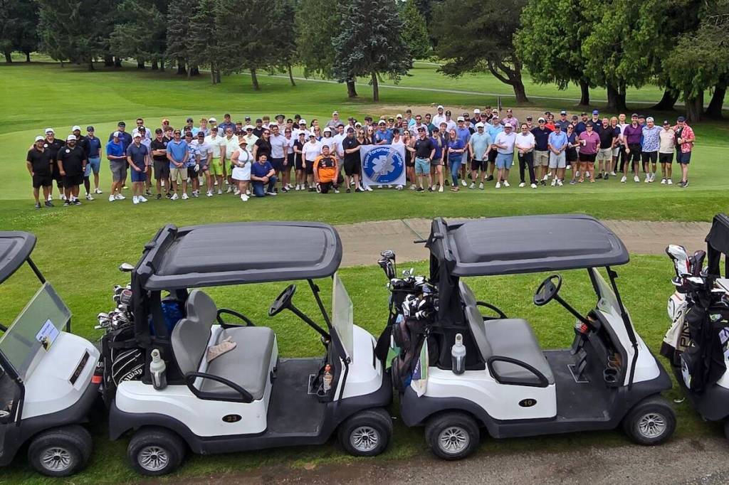 Group photo at Fraser Paramedic Society&rsquo;s inaugural golf tournament June 15, 2026, at Guildford Golf & Country Club in Surrey. (Contributed to Surrey Now-Leader)