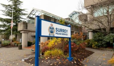 Surrey Police Service headquarters in Newton. (Anna Burns/Surrey Now-Leader file)