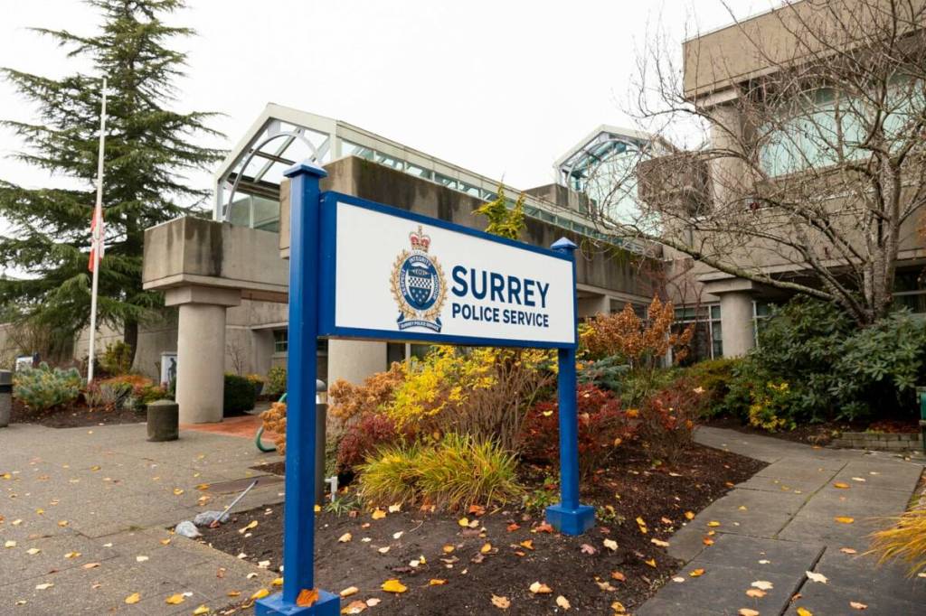 Surrey Police Service headquarters in Newton. (Anna Burns/Surrey Now-Leader file)