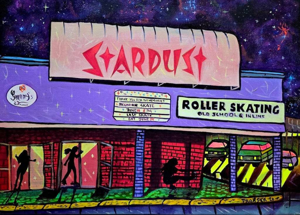 Mark Prosser&rsquo;s painting of the old Stardust roller rink in Surrey. (Contributed to Surrey Now-Leader)