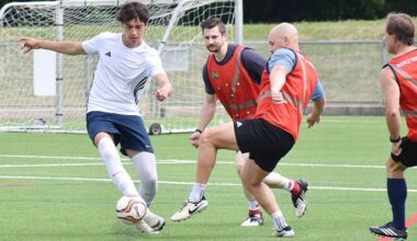 Students in Westview Secondary&rsquo;s Soccer Academy took on the Maple Ridge RCMP and other first responders in the inaugural United Youth Soccer Classic tournament, put on to build relationships between police and youth in the community. (Colleen Flanagan/The News)