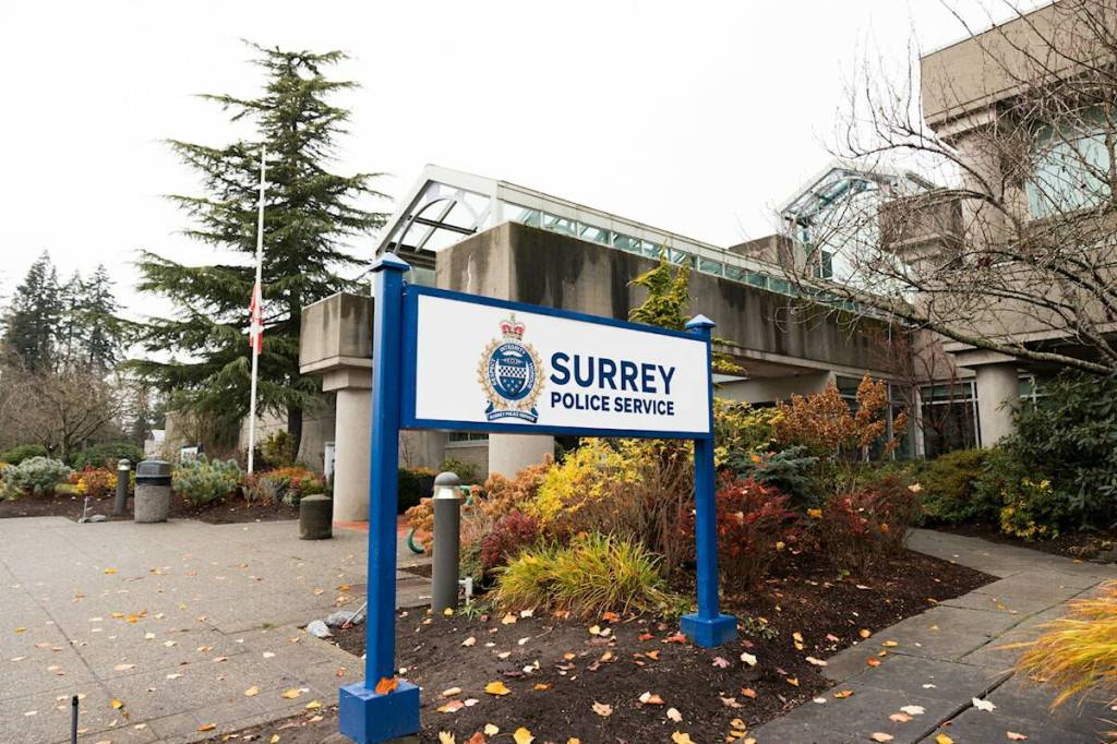 Surrey Police Service headquarters in Newton. (Anna Burns/Surrey Now-Leader file)