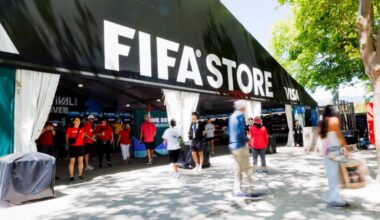 The FIFA store inside the FIFA Fan Zone at the PNE in Vancouver on Thursday, June 18, 2026. (Anna Burns/ Black Press Media)