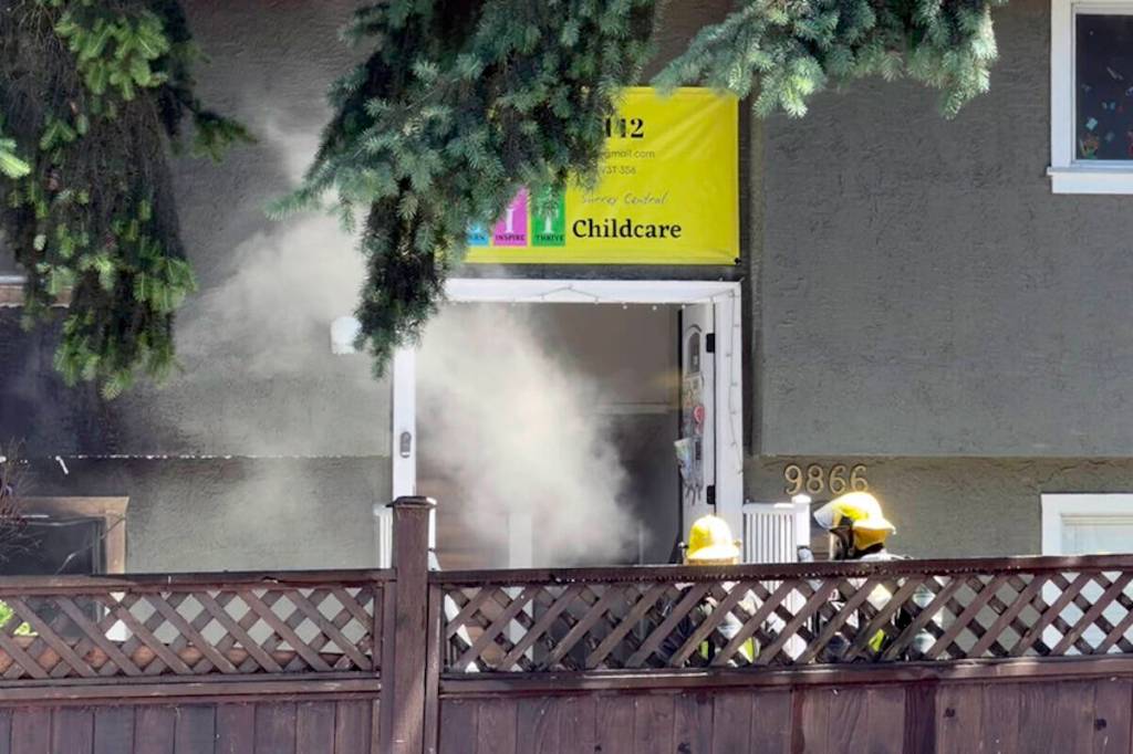 Firefighters at house in Surrey in the 9800-block of 132 Street on Friday, June 19, 2026. (1st Due Media/Contributed to Surrey Now-Leader)