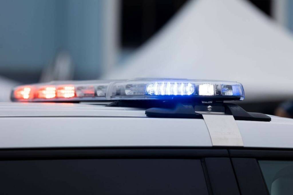 The lights on a Surrey Police Service vehicle on April 22, 2023 in Surrey. (Anna Burns/Surrey Now-Leader)