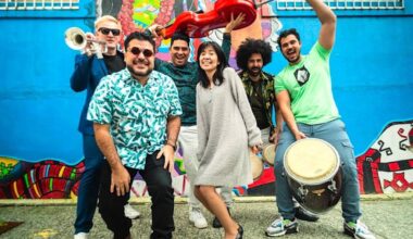 Hard-hitting tropical beats are played by Mazacote, featured Aug. 26 during Surrey&rsquo;s 2026 Sounds of Summer concert series. (Contributed/mazacoteband.com photo)