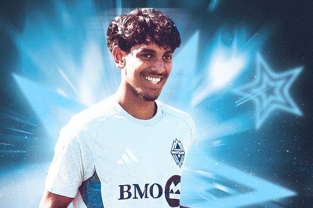 Surrey-raised soccer player Manav Badwal, 15, in a Whitecaps FC graphic. (Contributed to Surrey Now-Leader)